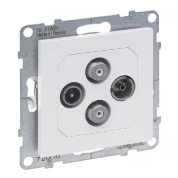   Legrand SUNO 721170 csillagpontos TV-Rádió-SAT-SAT csatlakozóaljzat , fehér burkolattal, keret nélkül