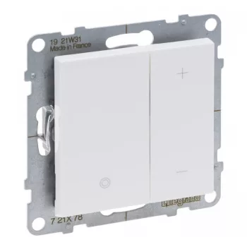   Legrand SUNO 721178 Nyomógombos fényerőszabályzó, fehér burkolattal, keret nélkül, süllyesztett, 240V AC - 50 Hz, IP20