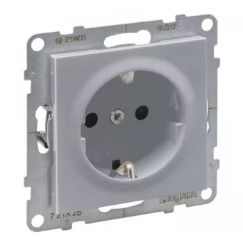   Legrand SUNO 721325 földelt csatlakozóaljzat (dugalj), 2P+F, alumínium burkolattal, csavaros bekötés, keret nélkül, süllyesztett, 16A 250V IP20