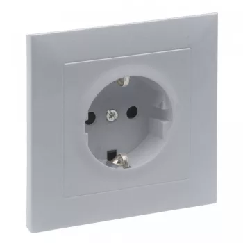   Legrand SUNO 721328 földelt csatlakozóaljzat (dugalj), 2P+F, alumínium burkolattal, csavaros bekötés, kerettel, süllyesztett, 16A 250V IP20