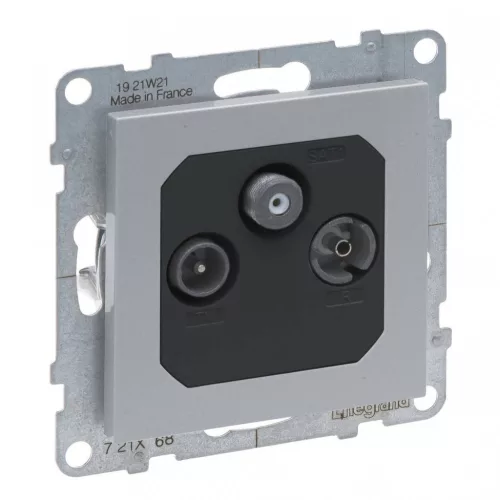 Legrand SUNO 721368 TV-R-SAT aljzat, IP20, alumínium, süllyesztett