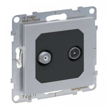   Legrand SUNO 721371 csillagpontos TV-SAT csatlakozóaljzat , alumínium burkolattal, keret nélkül