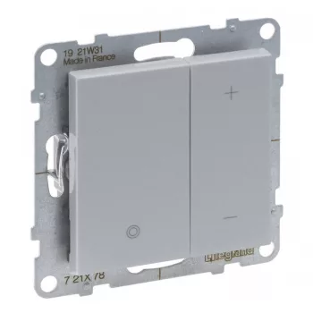   Legrand SUNO 721378 Nyomógombos fényerőszabályzó, alumínium burkolattal, keret nélkül, süllyesztett, 240V AC - 50 Hz, IP20