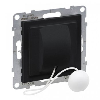   Legrand SUNO 721400 Húzózsinóros váltóérintkezős nyomó, fekete burkolattal, rugós bekötés, keret nélkül, süllyesztett, 6A 250V IP20