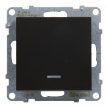 Legrand SUNO 721416 váltókapcsoló (106), fekete burkolattal, jelzőfénnyel, rugós bekötés, keret nélkül, süllyesztett, 10A 250V IP20