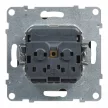Legrand SUNO 721420 földelt csatlakozóaljzat (dugalj), biztonsági zsaluval, 2P+F, fekete burkolattal, rugós bekötés, keret nélkül, süllyesztett, 16A 250V IP20