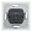 Legrand SUNO 721423 vízmentes földelt csatlakozóaljzat (dugalj), biztonsági zsaluval, csapófedéllel, 2P+F, fekete burkolattal, rugós bekötés, keret nélkül, süllyesztett, 16A 250V IP44