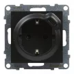 Legrand SUNO 721429 földelt csatlakozóaljzat (dugalj), 2P+F, USB-C töltőaljzattal, fekete burkolattal, rugós bekötés, keret nélkül, süllyesztett, 16A 250V IP20