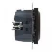 Legrand SUNO 721429 földelt csatlakozóaljzat (dugalj), 2P+F, USB-C töltőaljzattal, fekete burkolattal, rugós bekötés, keret nélkül, süllyesztett, 16A 250V IP20