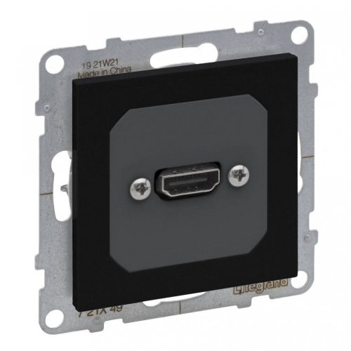 Legrand SUNO 721449 HDMI 1.4 típusú csatlakozóaljzat, fekete burkolattal, keret nélkül