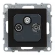 Legrand SUNO 721468 TV-R-SAT aljzat, IP20, fekete, süllyesztett