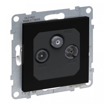   Legrand SUNO 721469 végzáró TV-Rádió-SAT csatlakozóaljzat , fekete burkolattal, keret nélkül