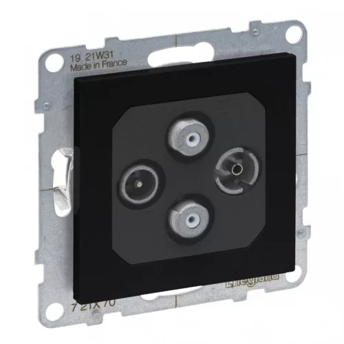 Legrand SUNO 721470 TV-Rádió-SAT-SAT, IP20, fekete, süllyesztett