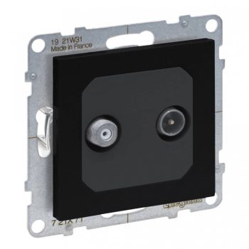   Legrand SUNO 721471 csillagpontos TV-SAT csatlakozóaljzat , fekete burkolattal, keret nélkül