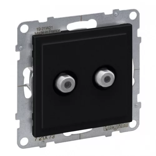 Legrand SUNO 721473 Kettós TV (F típus), IP20, fekete, süllyesztett