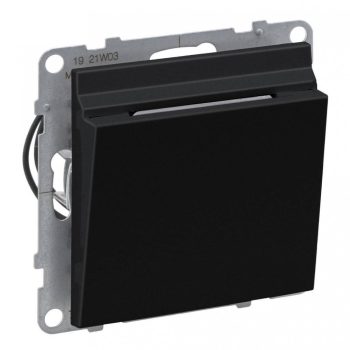   Legrand SUNO 721475 Hotelkártya-kapcsoló, fekete burkolattal, rugós bekötés, keret nélkül, süllyesztett, 6A 250V IP20