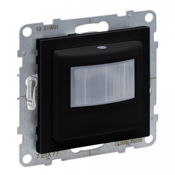   Legrand SUNO 721477 Mozgásérzékelős kapcsoló, 400 W (izzó, halogén, LED) 120°, 3 vezetékes, fekete burkolattal, keret nélkül, süllyesztett, IP20