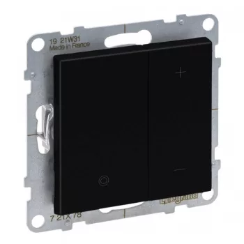   Legrand SUNO 721478 Nyomógombos fényerőszabályzó, fekete burkolattal, keret nélkül, süllyesztett, 240V AC - 50 Hz, IP20