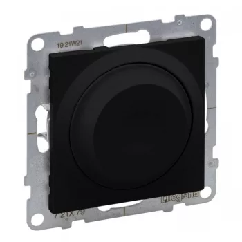   Legrand SUNO 721479 Forgatógombos fényerőszabályzó, fekete burkolattal, keret nélkül, süllyesztett, 240V AC - 50 Hz, IP20