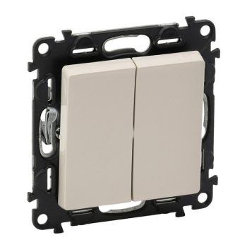  Legrand Valena Life 752208 dupla váltóérintkezős kapcsoló (106+6), elefántcsont burkolattal keret nélkül, süllyesztett 10A 250V (Legrand 752208)
