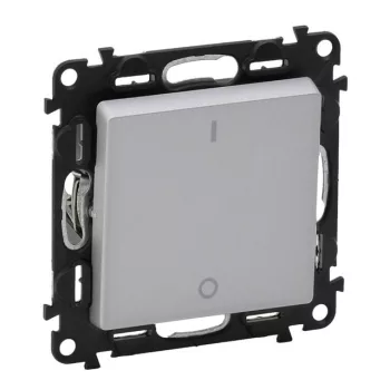Legrand Valena Life 752302 kétpólusú kapcsoló (102), 10 A, IP20, alumínium, süllyesztett