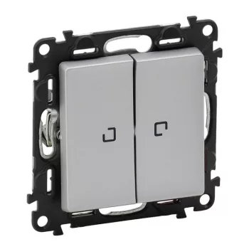 Legrand Valena Life 752309 dupla váltókapcsoló (106+6), 10 A, IP20, alumínium, süllyesztett