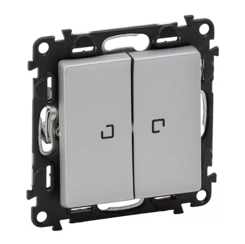 Legrand Valena Life 752309 dupla váltókapcsoló (106+6), 10 A, IP20, alumínium, süllyesztett