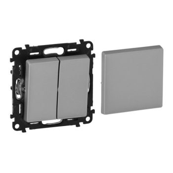   Legrand Valena Life 752321 multifunkciós kapcsoló, aluminium burkolattal keret nélkül, süllyesztett 10A 250V (Legrand 752321)