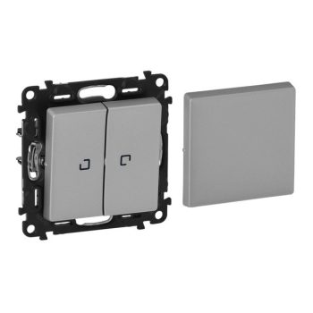   Legrand Valena Life 752322 multifunkciós kapcsoló, aluminium burkolattal keret nélkül, süllyesztett, jelzőfénnyel 10A 250V (Legrand 752322)