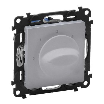   Legrand Valena Life 752332 fokozatkapcsoló (0, 1, 2, 3), aluminium burkolattal keret nélkül, süllyesztett 10A 250V (Legrand 752332)