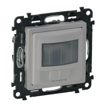   Legrand Valena Life 752372 mozgásérzékelős kapcsoló beépített nyomógombbal, 2 vezetékes, aluminium burkolattal keret nélkül, süllyesztett 10A 250V (Legrand 752372)