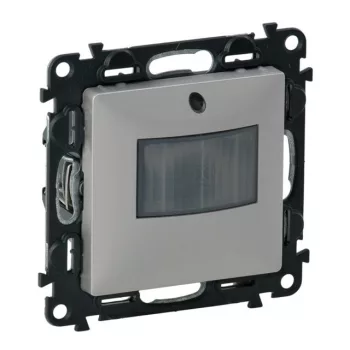   Legrand Valena Life 752373 mozgásérzékelős kapcsoló beépített nyomógombbal, 2 vezetékes, aluminium burkolattal keret nélkül, süllyesztett 10A 250V (Legrand 752373)