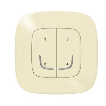   Legrand Netatmo 752668 Valena Allure okos szcenárió kapcsoló (távvezérlő) Home + Control alkalmazásban beállított 4 db egyedi szcenárió indítására; díszítőkerettel, elemmel és kétoldalú ragasztóval szállítva elefántcsont