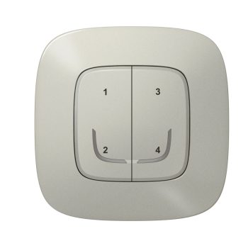   Legrand Netatmo 752768 Valena Allure okos szcenárió kapcsoló (távvezérlő) Home + Control alkalmazásban beállított 4 db egyedi szcenárió indítására; díszítőkerettel, elemmel és kétoldalú ragasztóval szállítva alumínium