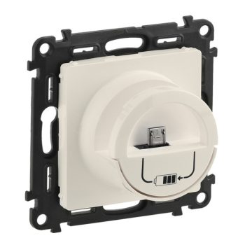   Legrand 753012 Valena Life USB töltőaljzat micro USB dokkolóval, beépített tápegységgel - 5 V - 1500 mA, burkolattal, elefántcsont ( Legrand 753012 )