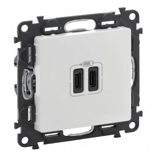 Legrand Valena Life 753107 USB töltőaljzat, 3 A, IP40, fehér, süllyesztett