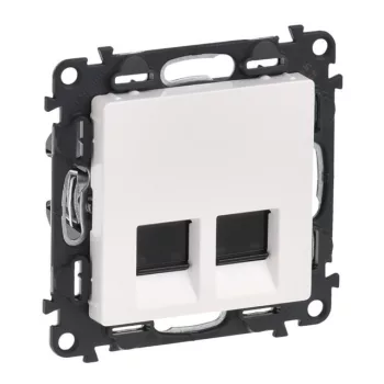   Legrand Valena life 753149 Informatikai csatlakozóaljzat 2xRJ45 Cat6A STP fehér burkolattal keret nélkül (Legrand 753149)