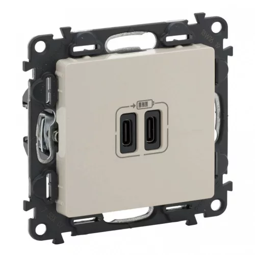 Legrand Valena Life 753207 USB töltőaljzat, 3 A, IP40, elefántcsont, süllyesztett