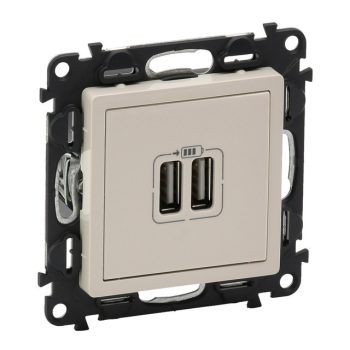   Legrand 753212 Valena Life kettős USB töltőaljzat beépített tápegységgel - 5V - 1500 mA elefántcsont ( Legrand 753212 )