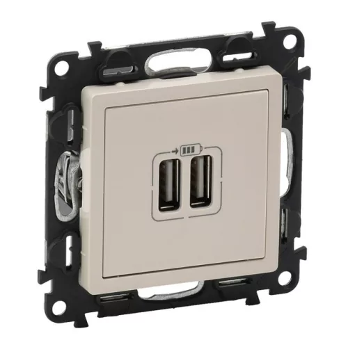 Legrand Valena Life 753212 USB töltőaljzat, 3 A, IP40, elefántcsont, süllyesztett