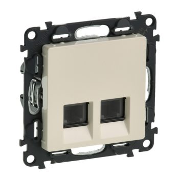   Legrand Valena life 753239 telefoncsatlakozó 2xRJ11 elefántcsont burkolattal keret nélkül (Legrand 753239)