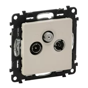 Legrand Valena Life 753252 TV-R-SAT aljzat, IP21, elefántcsont, süllyesztett