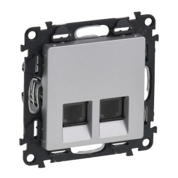   Legrand Valena life 753339 telefoncsatlakozó 2xRJ11 aluminium burkolattal keret nélkül (Legrand 753339)