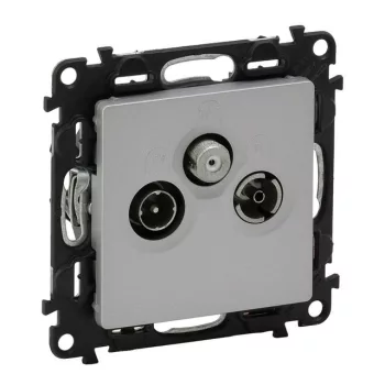 Legrand Valena Life 753352 TV-R-SAT aljzat, IP21, alumínium, süllyesztett