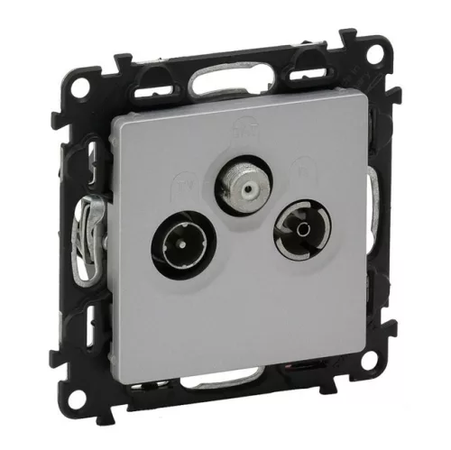 Legrand Valena Life 753352 TV-R-SAT aljzat, IP21, alumínium, süllyesztett