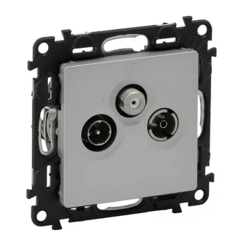 Legrand Valena Life 753364 TV-R-SAT aljzat, IP21, alumínium, süllyesztett