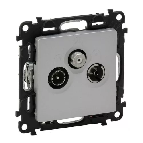 Legrand Valena Life 753364 TV-R-SAT aljzat, IP21, alumínium, süllyesztett