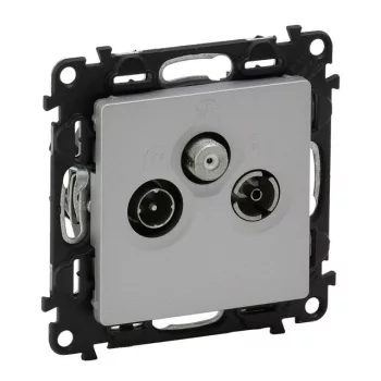 Legrand Valena Life 753365 TV-R-SAT aljzat, IP21, alumínium, süllyesztett