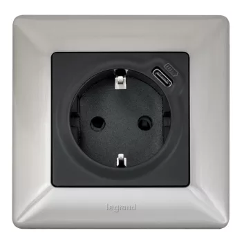 Legrand Valena Life 754151 egyes keret, IP20, inox dekor