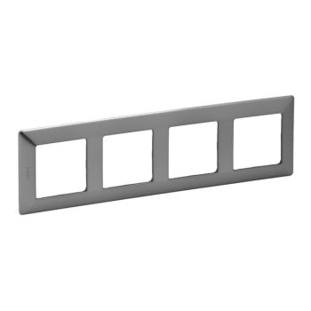   Legrand Valena Life 754154 4-es inox dekor keret függőleges és vízszintes elhelyezéssel (Legrand 754154)
